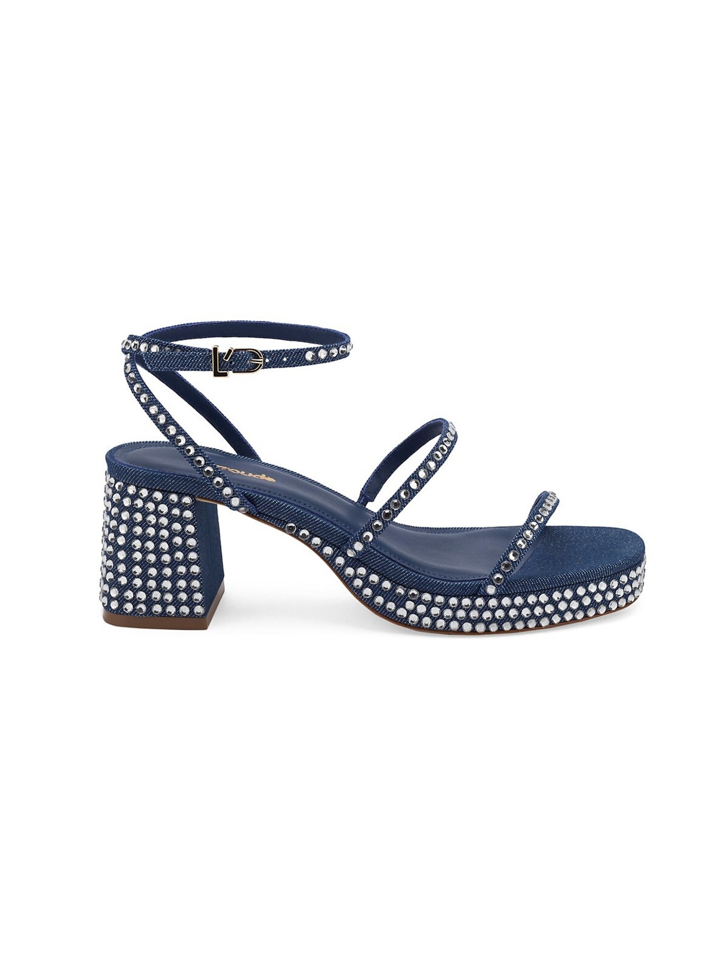 Larroude Sparkling Blue Gio Platform Sandals Size 7